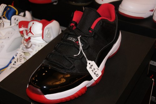 True Red Jordan 11 Retro Low. Photo by Leon Laing.